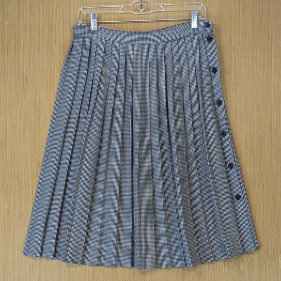 Worthington Dresses & Skirts - Worthington Vintage Preppy Dark Academia Pleated Houndstooth Midi Skirt Medium